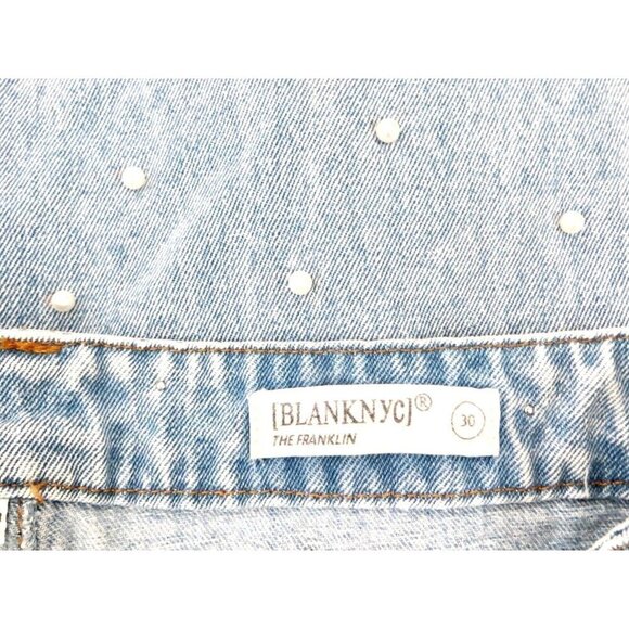 NEW! Blank NYC The Franklin Wide Leg Pearls Denim Jeans SZ 30 - Picture 9 of 10